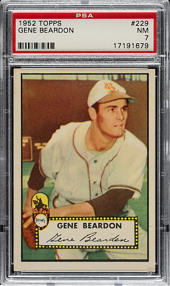 1952 Topps #229 Gene Beardon PSA NM 7