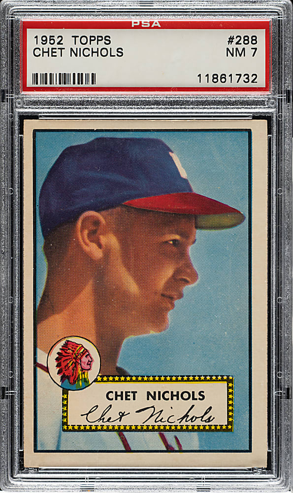 1952 Topps #288 Chet Nichols PSA NM 7