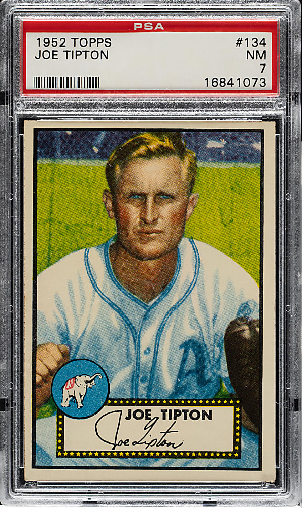 1952 Topps #134 Joe Tipton PSA NM 7