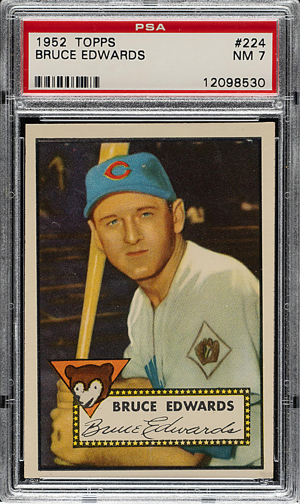 1952 Topps #224 Bruce Edwards PSA NM 7