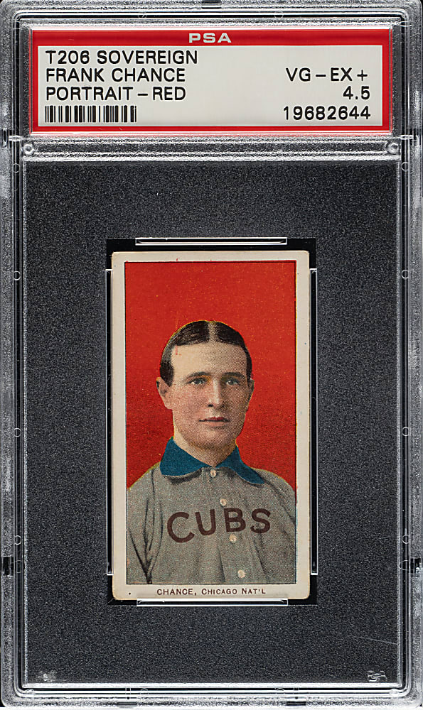 1909-1911 T206 White Border Frank Chance Portrait Red Background PSA VG-EX+ 4.5 - Sovereign 150 Back