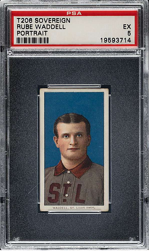 1909-1911 T206 White Border Rube Waddell Portrait PSA EX 5 - Sovereign 150 Back - 1 of 1 - Highest Graded!