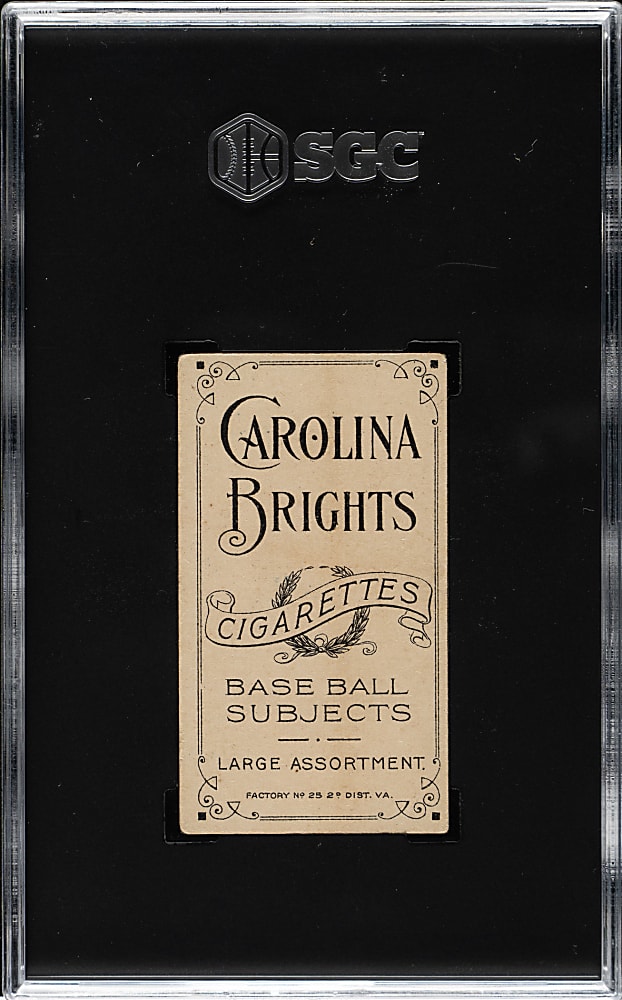 1909-1911 T206 White Border Frank Chance Portrait Yellow Background SGC EX 5 - Carolina Brights Back -  1 of 1 - Highest Graded!