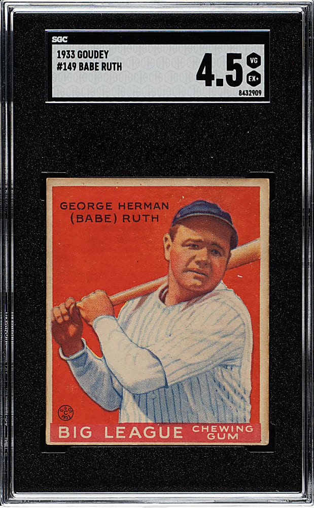 1933 R319 Goudey #149 Babe Ruth SGC VG/EX+ 4.5
