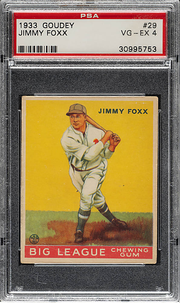 1933 R319 Goudey #29 Jimmie Foxx PSA VG-EX 4