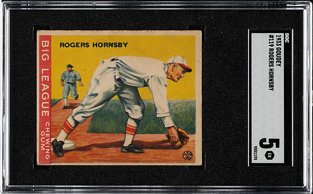 1933 R319 Goudey #119 Rogers Hornsby SGC EX 5