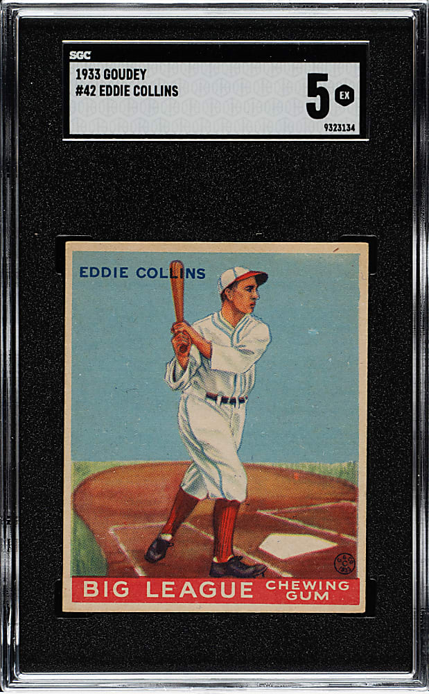 1933 R319 Goudey #42 Eddie Collins SGC EX 5