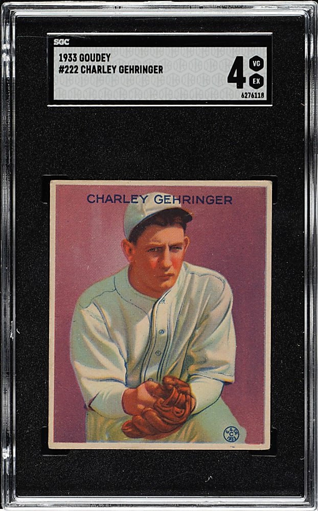 1933 R319 Goudey #222 Charley Gehringer SGC VG/EX 4