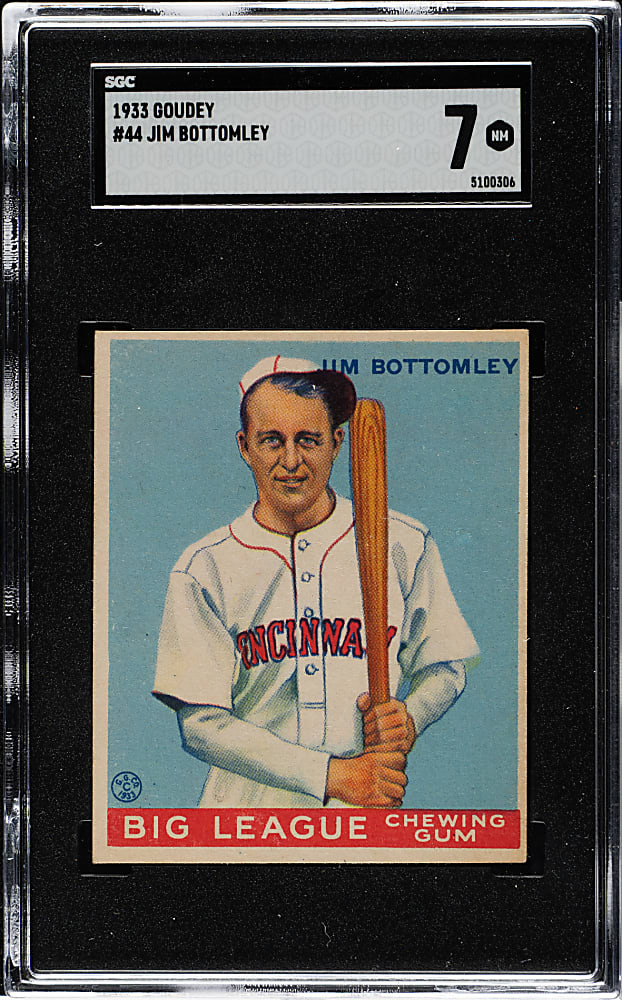 1933 R319 Goudey #44 Jim Bottomley SGC NM 7