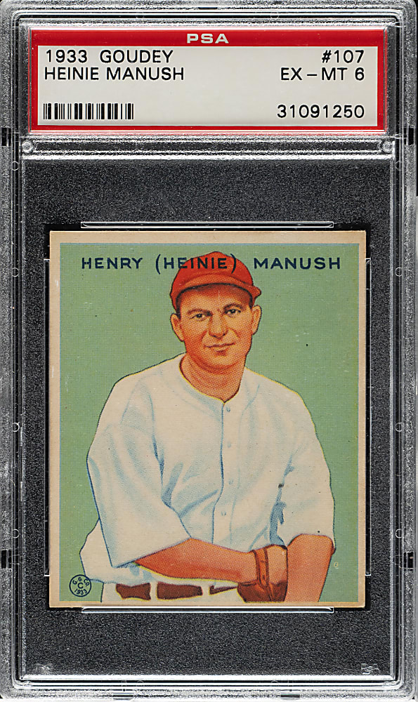 1933 R319 Goudey #107 Heinie Manush PSA EX-MT 6