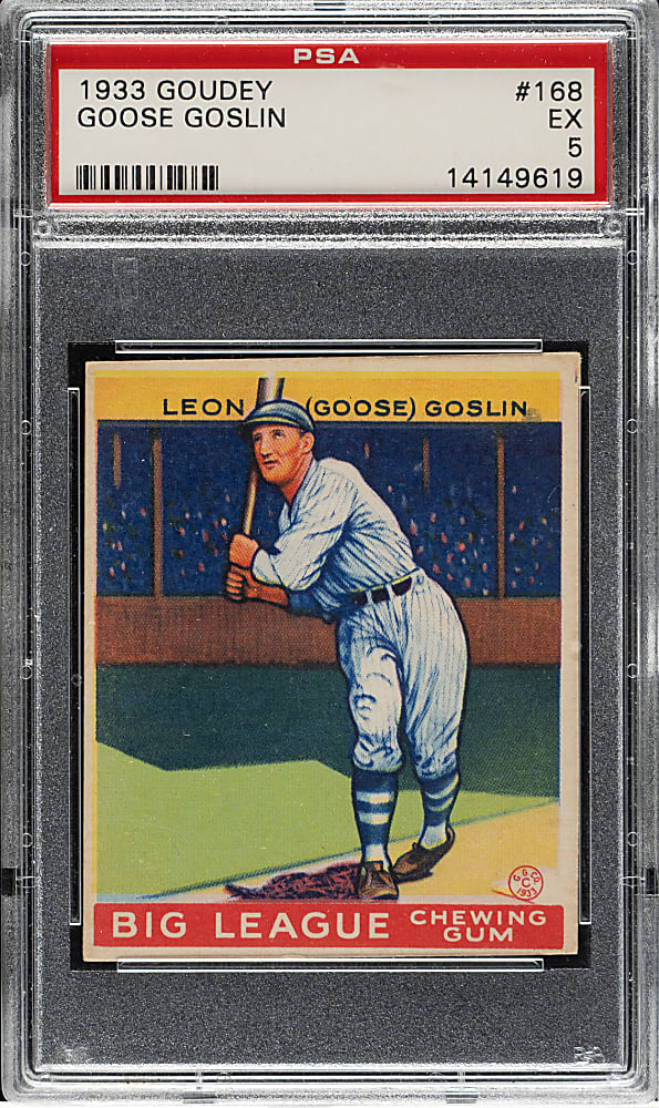 1933 R319 Goudey #168 Goose Goslin PSA EX 5