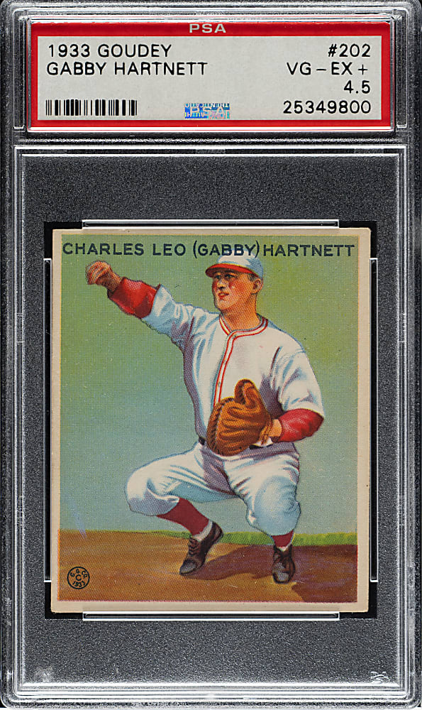 1933 R319 Goudey #202 Gabby Hartnett PSA VG-EX+ 4.5