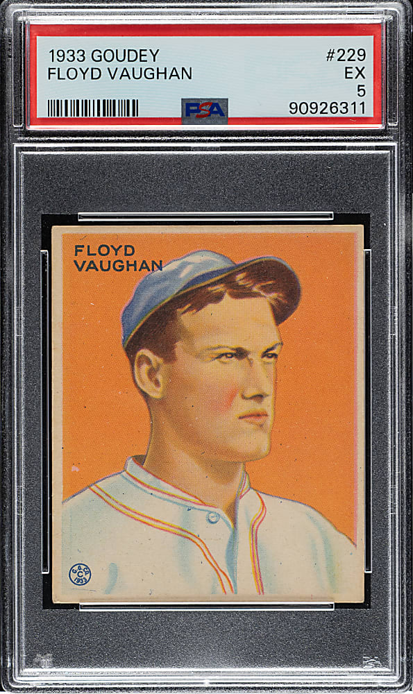 1933 R319 Goudey #229 Arky Vaughan PSA EX 5