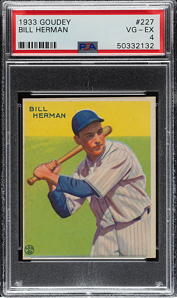 1933 R319 Goudey #227 Bill Herman PSA VG-EX 4