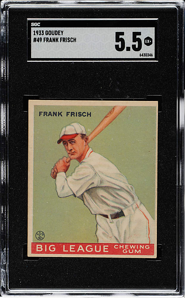 1933 R319 Goudey #49 Frank Frisch SGC EX+ 5.5