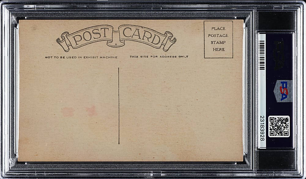 1926-1929 "Exhibit-Style Postcard-Back" George Sisler Photo Background PSA EX 5