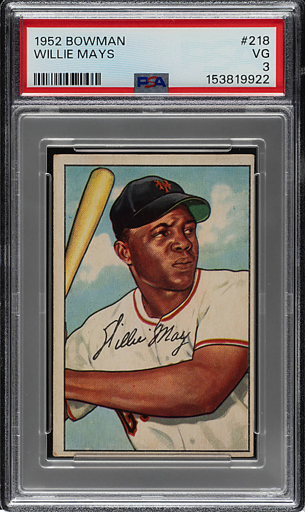 1952 Bowman #218 Willie Mays PSA VG 3