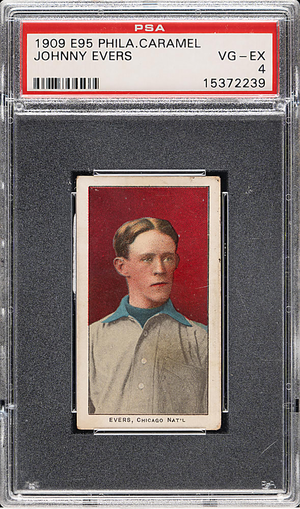 1909 E95 Philadelphia Caramel Johnny Evers PSA VG-EX 4