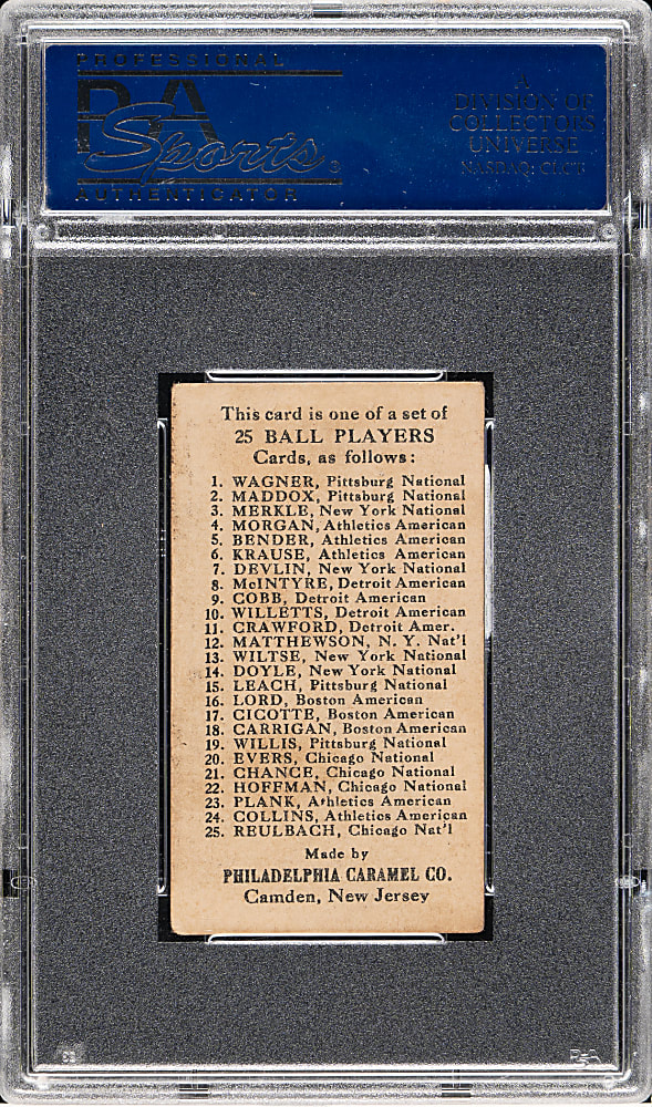 1909 E95 Philadelphia Caramel Johnny Evers PSA VG-EX 4