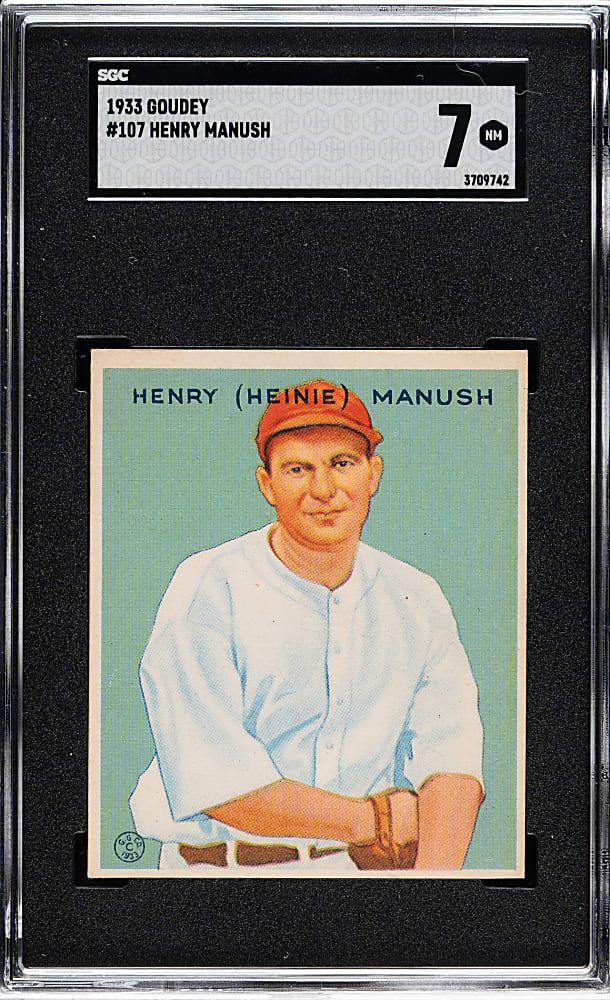 1933 R319 Goudey #107 Heinie Manush SGC NM 7