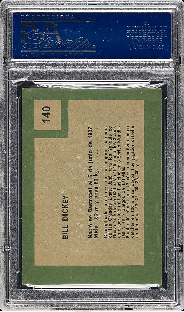 1967 Topps Venezuela "Retirado" #140 Bill Dickey PSA EX-MT 6