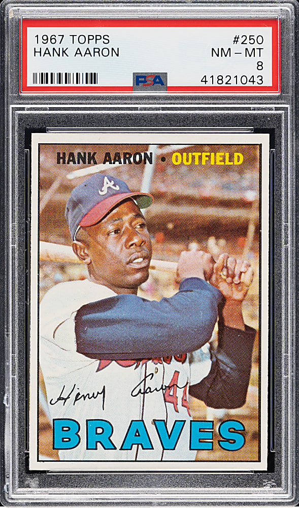 1967 Topps #250 Hank Aaron PSA NM-MT 8