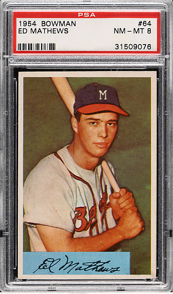 1954 Bowman #64 Ed Mathews PSA NM-MT 8