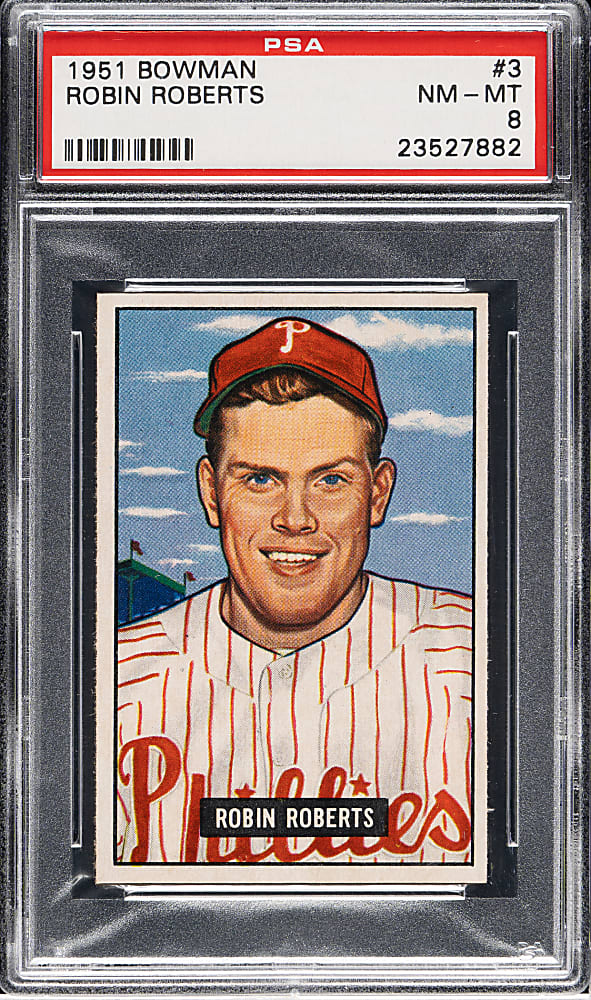 1951 Bowman #3 Robin Roberts PSA NM-MT 8