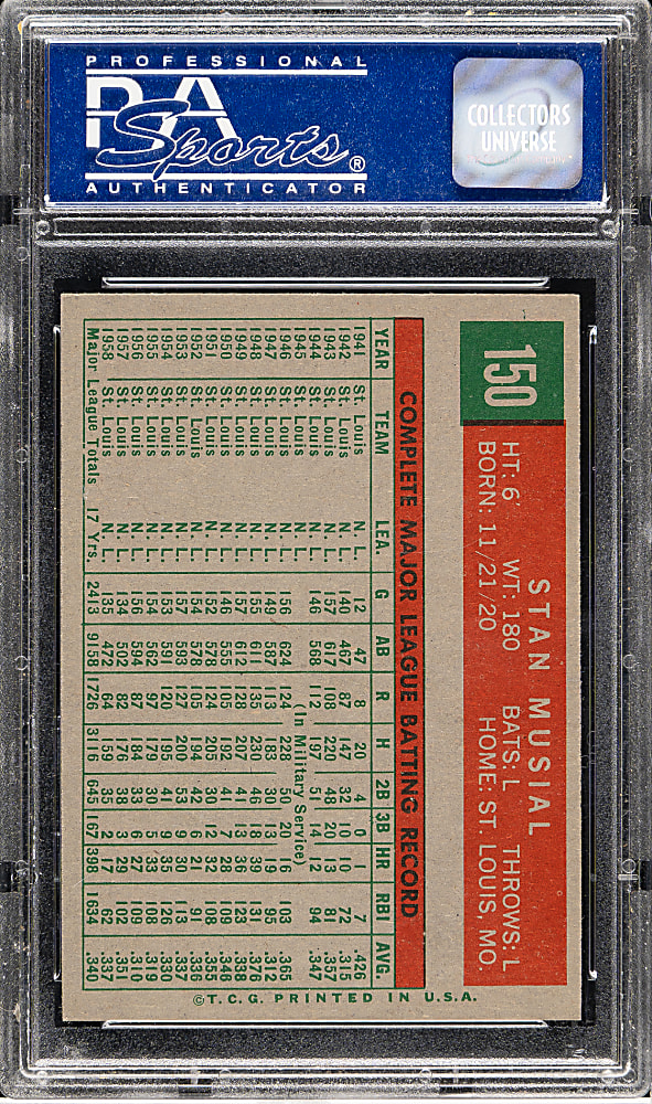 1959 Topps #150 Stan Musial PSA NM-MT 8