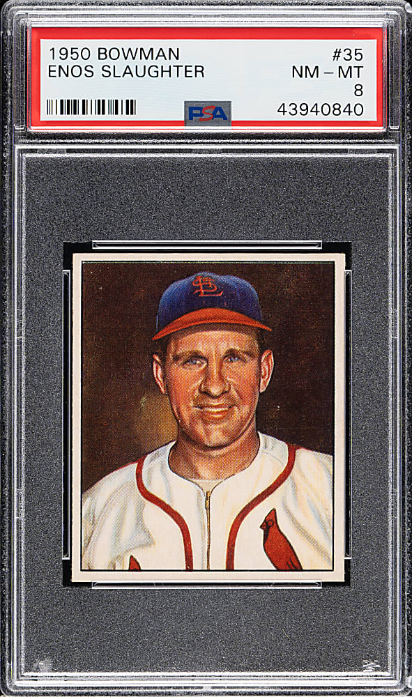 1950 Bowman #35 Enos Slaughter PSA NM-MT 8
