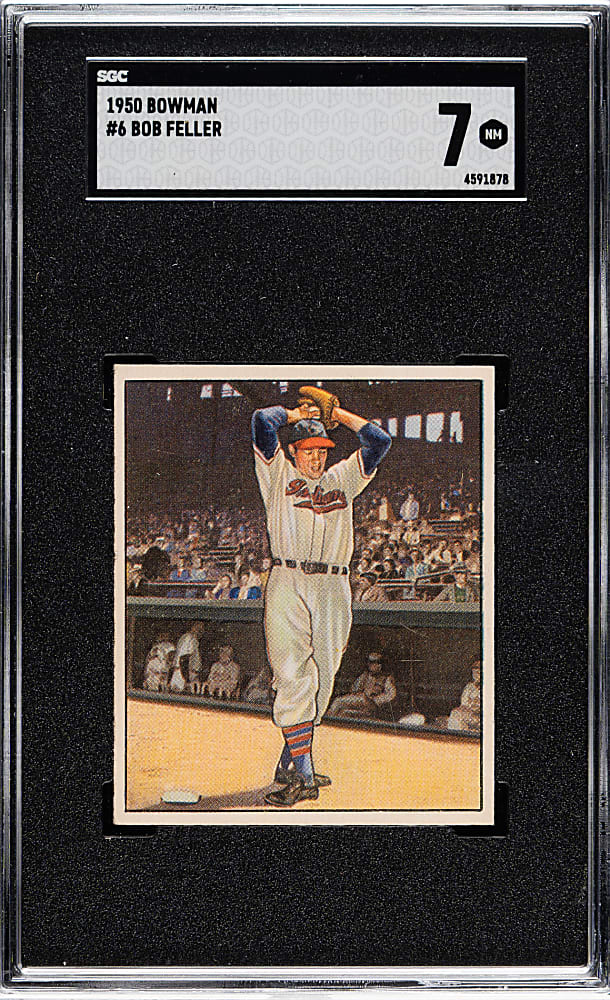 1950 Bowman #6 Bob Feller SGC NM 7