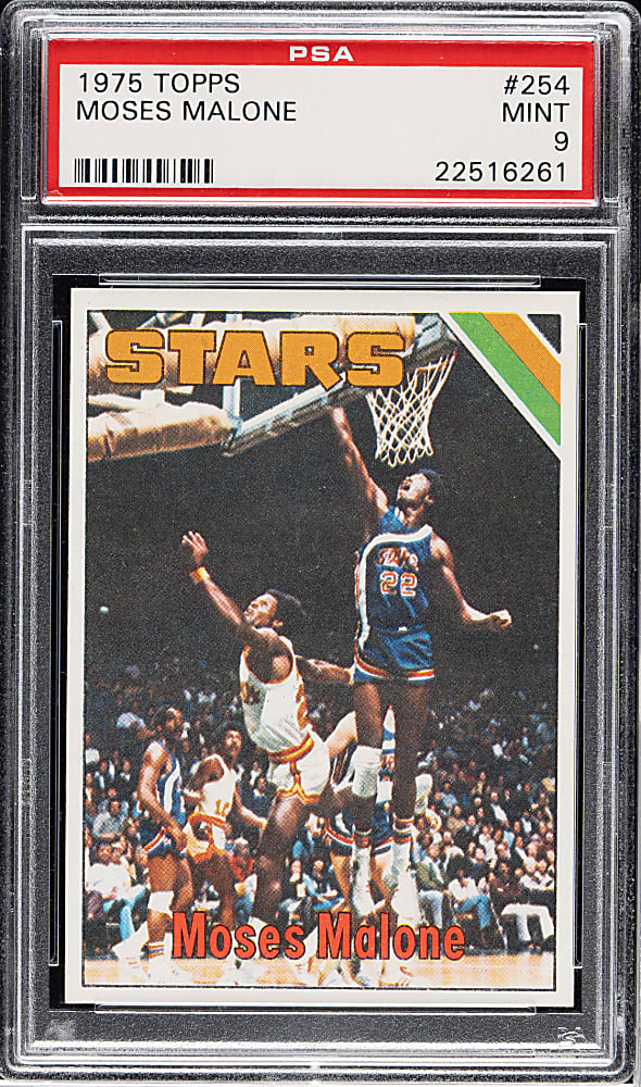 1975-1976 Topps Basketball #254 Moses Malone Rookie PSA MINT 9