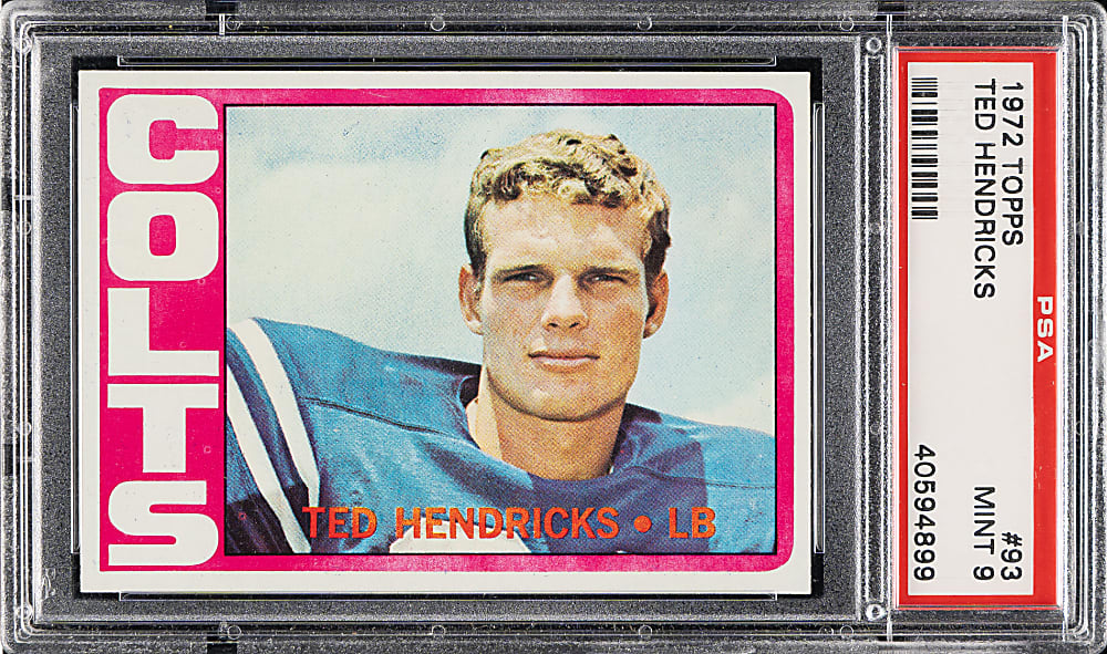 1972 Topps Football #93 Ted Hendricks Rookie PSA MINT 9