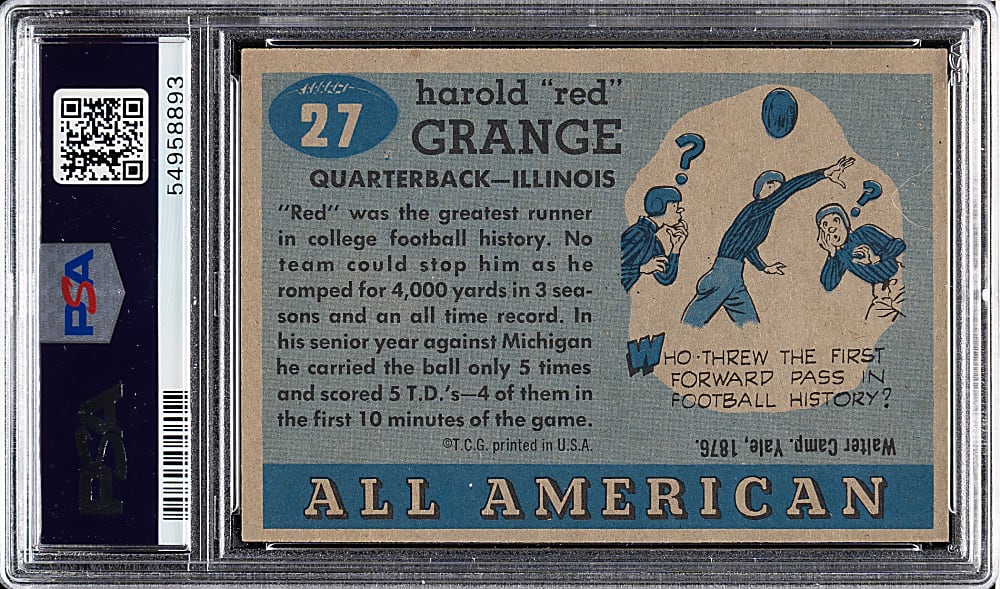1955 Topps All-American Football #27 Red Grange PSA NM-MT 8