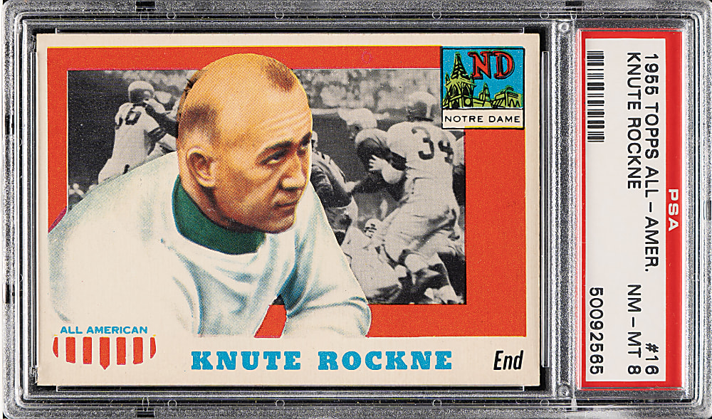 1955 Topps All-American Football #16 Knute Rockne PSA NM-MT 8