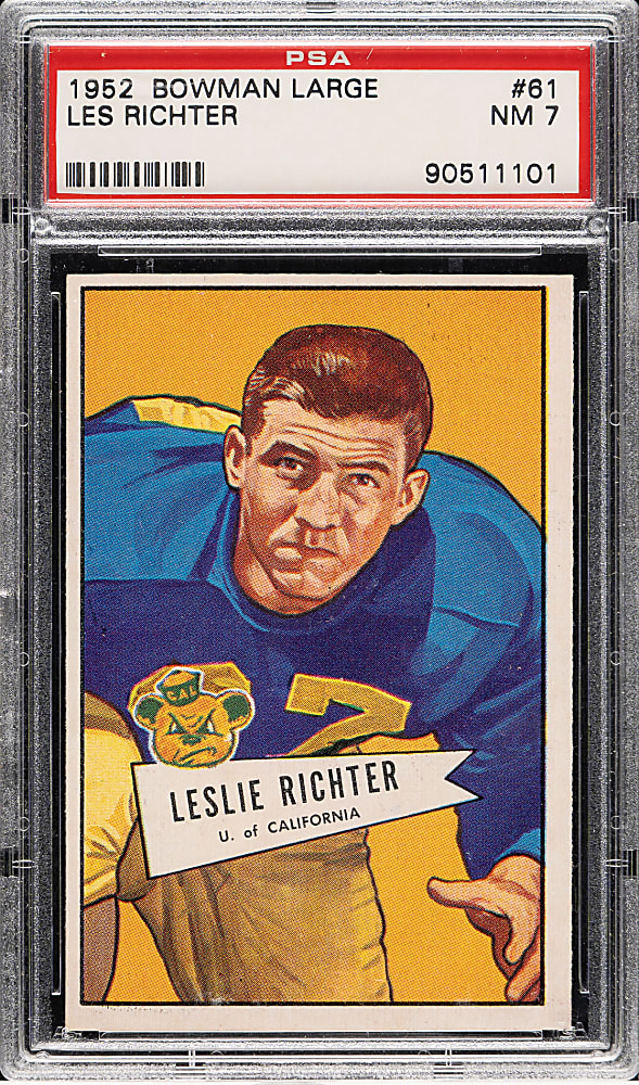 1952 Bowman Large Football #61 Les Richter Rookie PSA NM 7