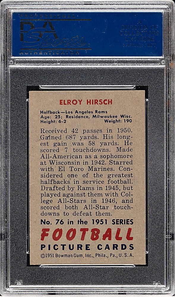 1951 Bowman Football #76 Elroy Hirsch PSA NM-MT 8