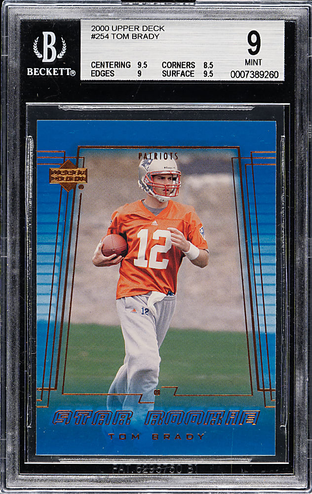 2000 Upper Deck Football #254 Tom Brady Rookie BGS MINT 9
