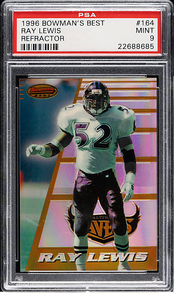 1996 Bowman's Best Football #164 Ray Lewis Rookie Refractor PSA MINT 9