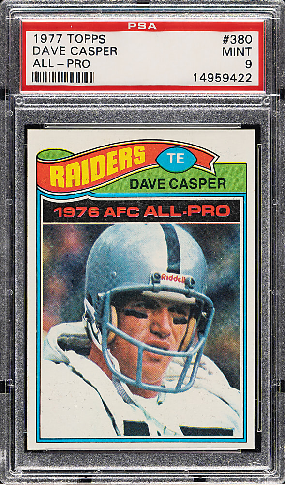 1977 Topps Football #380 Dave Casper Rookie PSA MINT 9