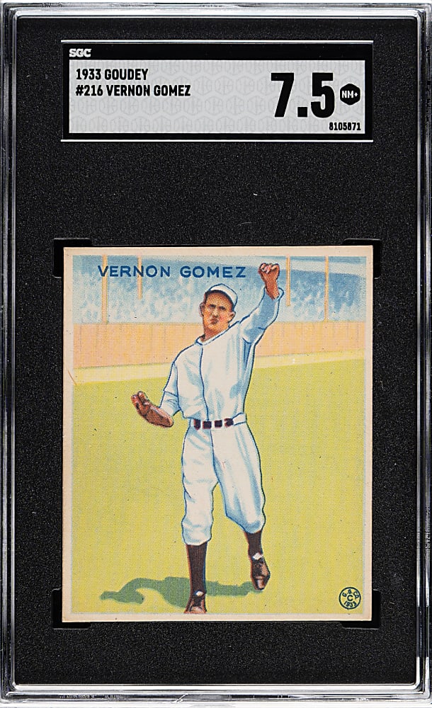 1933 R319 Goudey #216 Vernon Gomez SGC NM+ 7.5