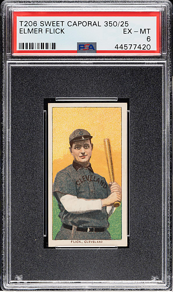 1909-1911 T206 White Border Elmer Flick PSA EX-MT 6