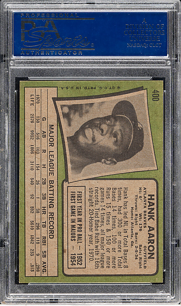 1971 Topps #400 Hank Aaron PSA NM-MT 8