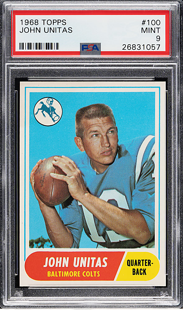 1968 Topps Football #100 John Unitas PSA MINT 9