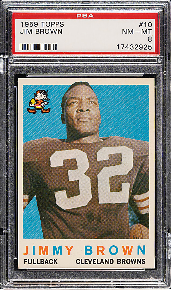 1959 Topps Football #10 Jim Brown PSA NM-MT 8