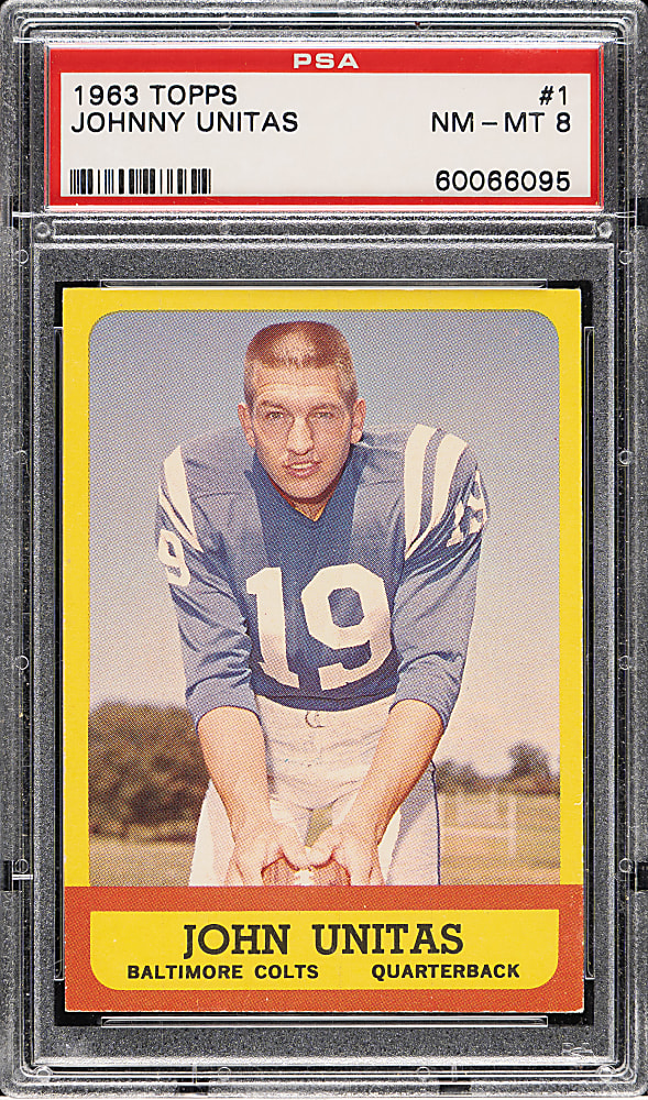1963 Topps Football #1 John Unitas PSA NM-MT 8