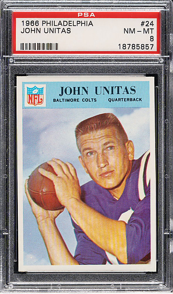 1966 Philadelphia Football #24 John Unitas PSA NM-MT 8
