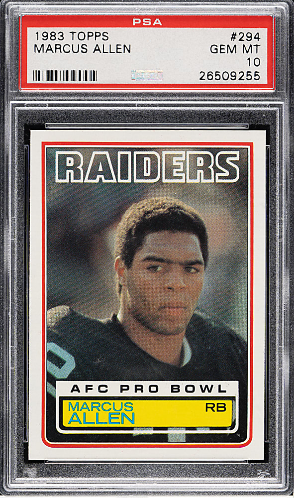 1983 Topps Football #294 Marcus Allen Rookie PSA GEM MINT 10