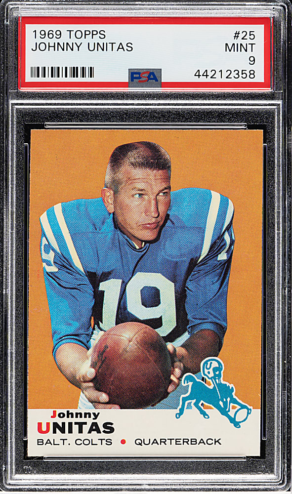 1969 Topps Football #25 Johnny Unitas PSA MINT 9