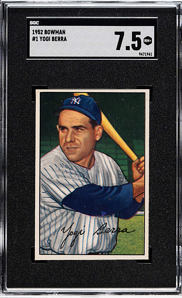 1952 Bowman #1 Yogi Berra SGC NM+ 7.5